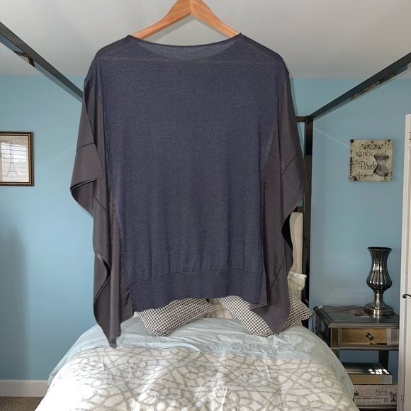 FABIANA FILIPPI Batwing Cashmere Silk Sweater Dark Charcoal Gray Sz 4 / XS - Picture 5 of 9